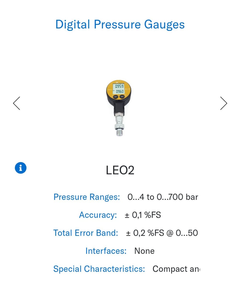 Digital Pressure Gauge Compact