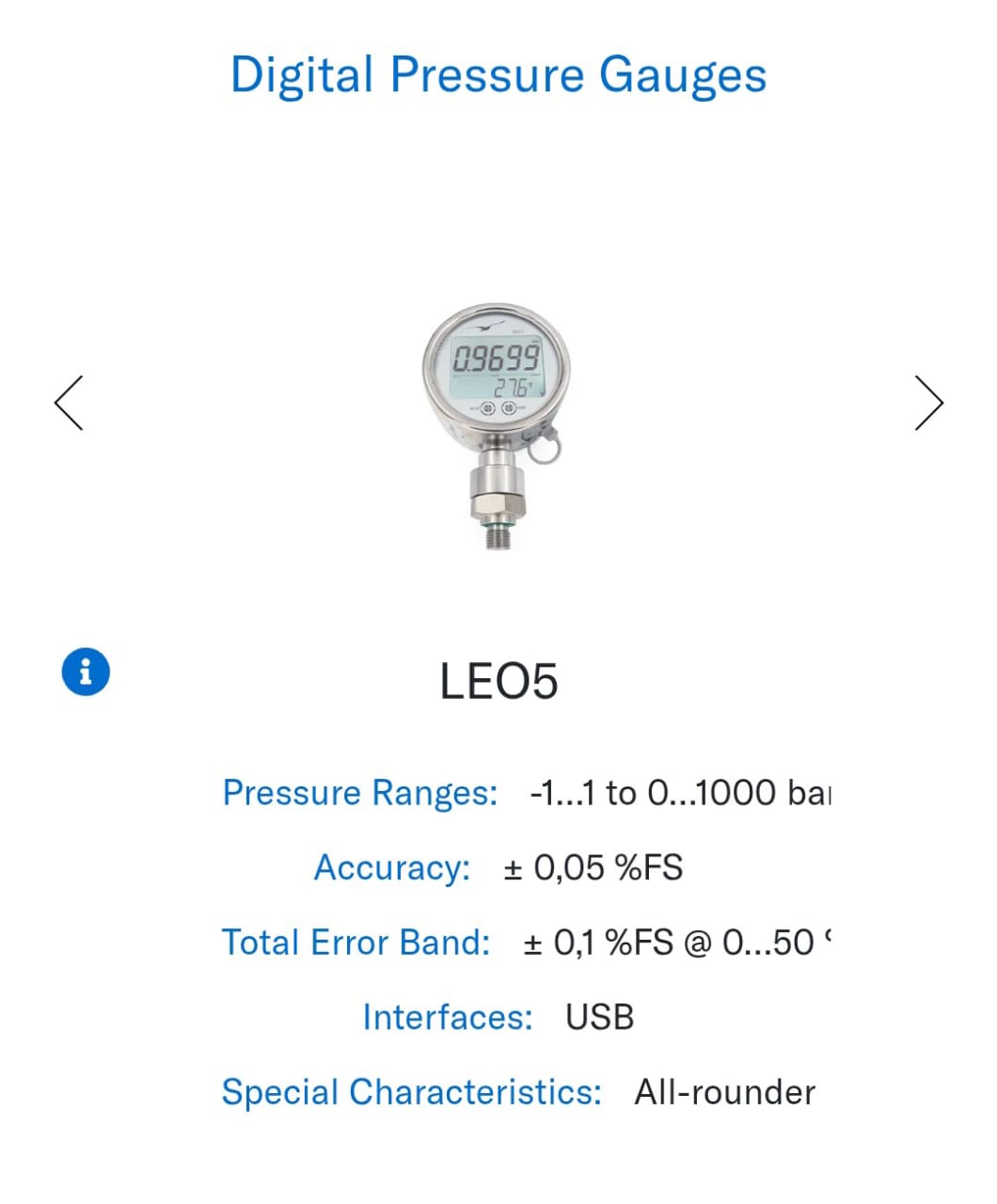 Digital Pressure Gauge Leo5 Alt